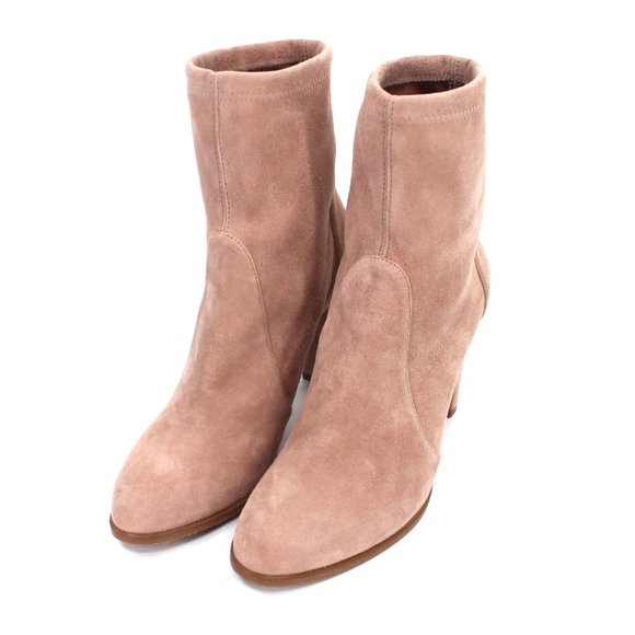 Stuart Weitzman Highland Dolce Taupe Suede Stretch Heeled Bootie 7.5 NEW Boots - Picture 2 of 10
